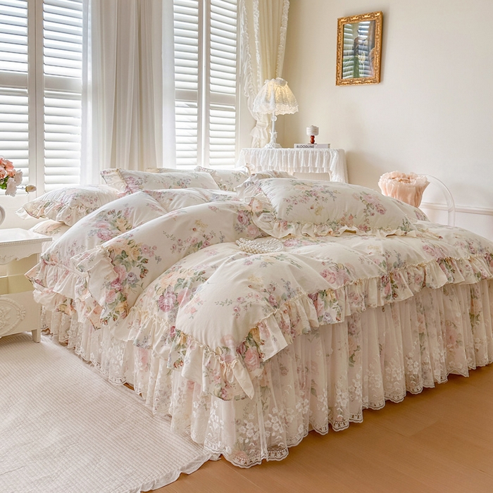 91家纺网 家纺一手货源 找家纺 （总）瑞宝 2026新款春款全棉印花床裙四件套【控价265起 各平台严格控价:所有尺寸在扣除店铺优惠券后利润不得少于70(包含活动期)】