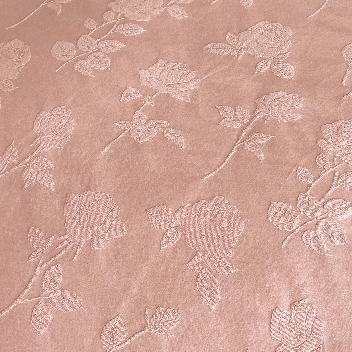 91家纺网 家纺一手货源 找家纺 麦田家纺 2026新款A类全棉亮面浮雕提花四件套 岁月留声-唯美粉