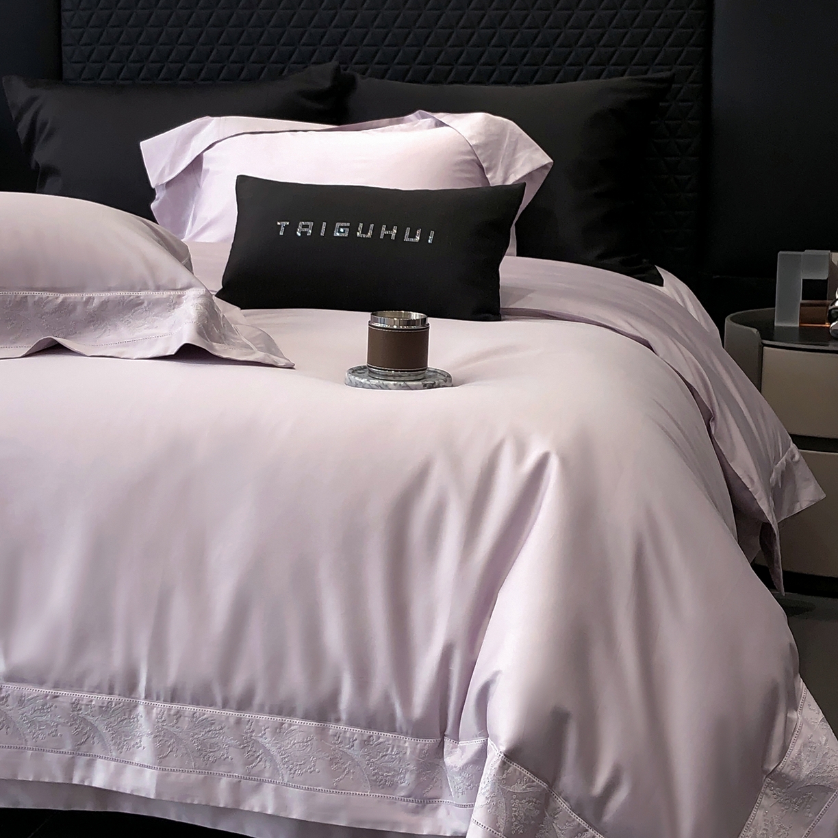 91家纺网 家纺一手货源 找家纺 太古汇家居 2026新款新疆长绒棉“仙本那”系列四件套 仙本那-棠梨紫（会员280/300），控价——券后标准388元