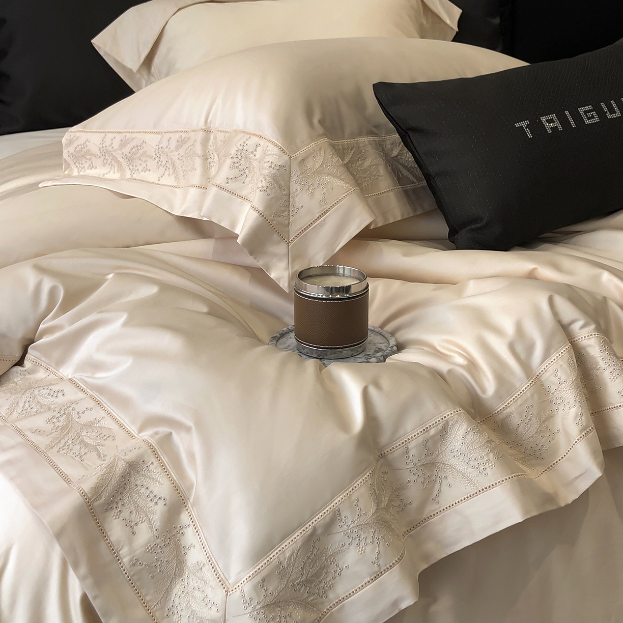 91家纺网 家纺一手货源 找家纺 太古汇家居 2026新款新疆长绒棉“仙本那”系列四件套 仙本那-奶油米（会员280/300），控价——券后标准388元