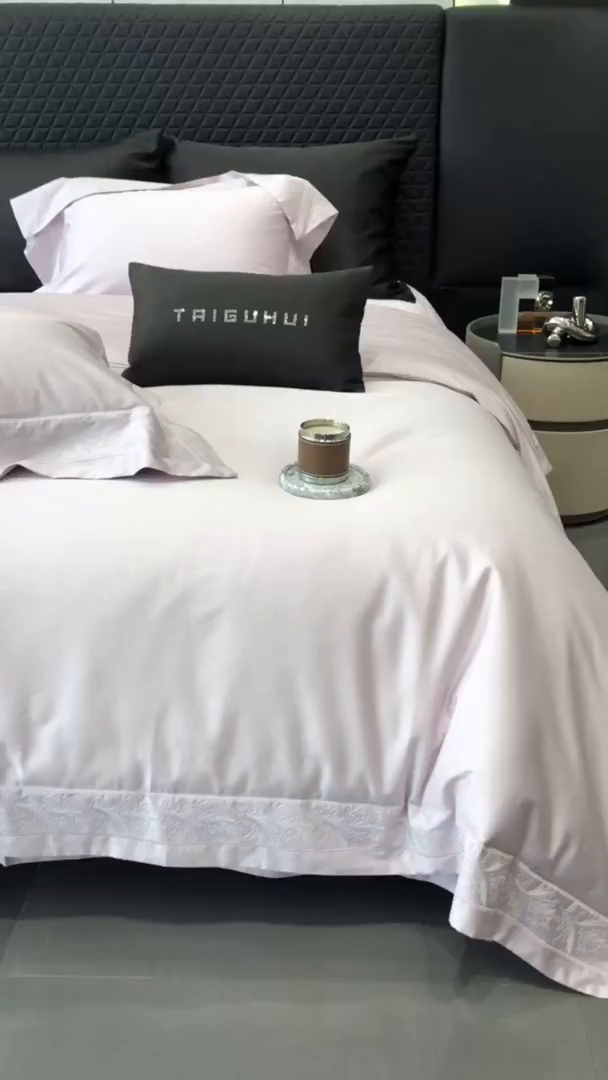 91家纺网 家纺一手货源 找家纺 太古汇家居 2026新款新疆长绒棉“仙本那”系列四件套 仙本那-棠梨紫（会员280/300），控价——券后标准388元