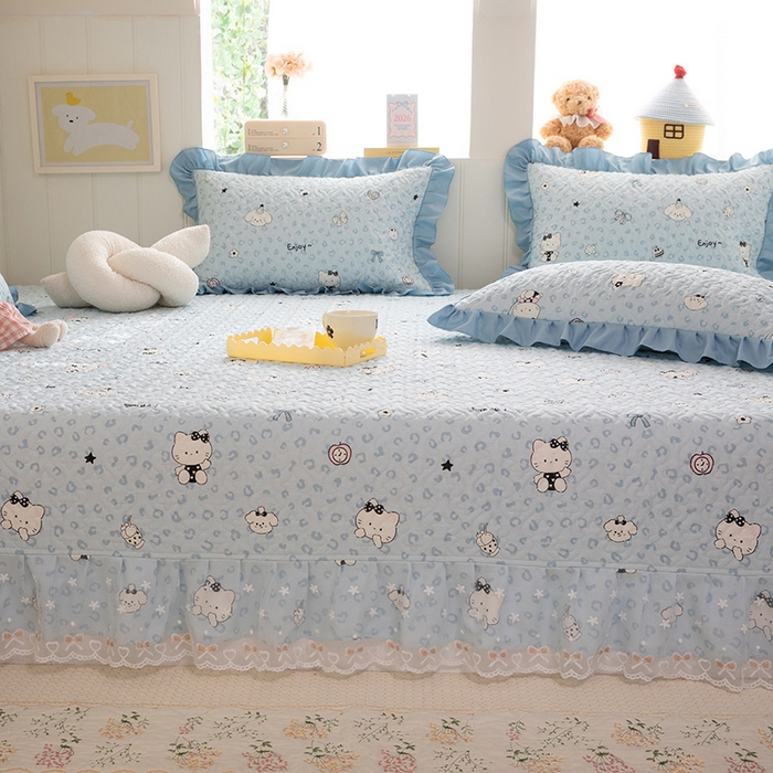 91家纺网 家纺一手货源 找家纺 （总）美达家纺 2026新款A类全棉夹棉蕾丝花边榻榻米床垫大炕盖