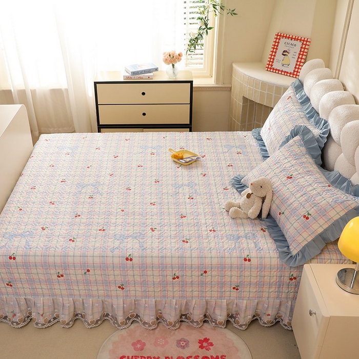 91家纺网 家纺一手货源 找家纺 （总）美达家纺 2026新款A类全棉夹棉蕾丝花边榻榻米床垫大炕盖