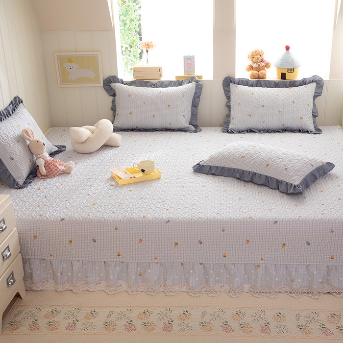 91家纺网 家纺一手货源 找家纺 （总）美达家纺 2026新款A类全棉夹棉蕾丝花边榻榻米床垫大炕盖