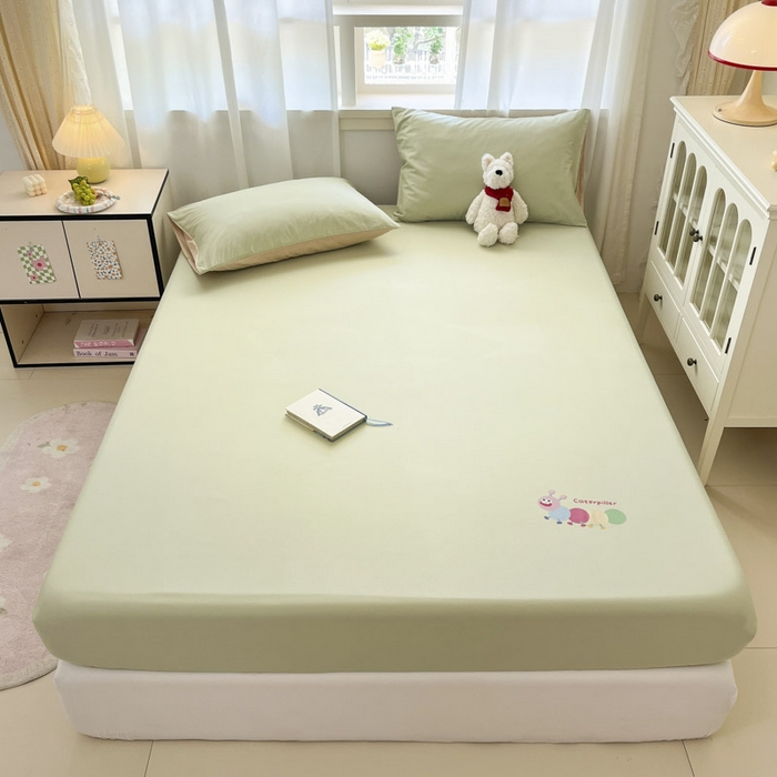 91家纺网 家纺一手货源 找家纺 （总）泽西家纺+V17798841158发大图 2026新品13376加密全棉卡通床笠三件套纯棉单床笠