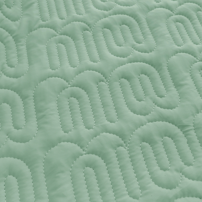 91家纺网 家纺一手货源 找家纺 恩和家纺 2026新款锦氨凉感丝夹棉床盖 冰美式凉感床盖 浅浅绿