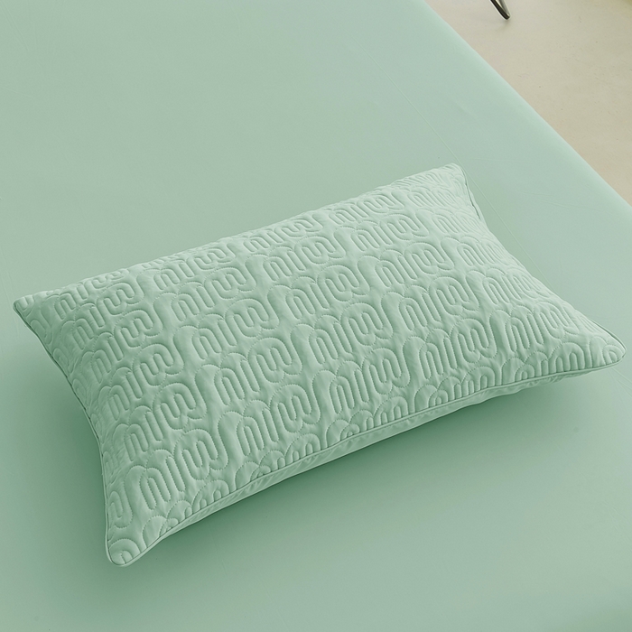 91家纺网 家纺一手货源 找家纺 恩和家纺 2026新款锦氨凉感丝夹棉床盖 冰美式凉感床盖 浅浅绿