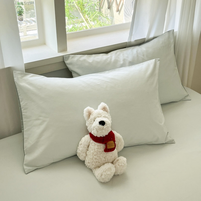 91家纺网 家纺一手货源 找家纺 泽西家纺+V17798841158发大图 2026新品13376加密全棉卡通床笠三件套纯棉单床笠 淘气虫-云水绿