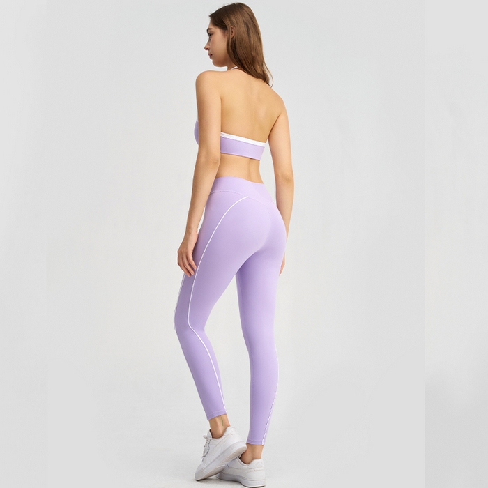 91家纺网 家纺一手货源 找家纺 （总）沐珩家纺 2026新款跨境撞色扭结高腰提臀瑜伽短裤长裤吊带跑步运动内衣瑜伽服套装女