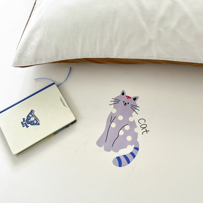 91家纺网 家纺一手货源 找家纺 泽西家纺+V17798841158发大图 2026新品13376加密全棉卡通床笠三件套纯棉单床笠 幸运猫-露白