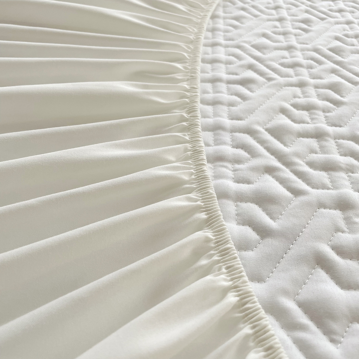 91家纺网 家纺一手货源 找家纺 忘忧草 2026新款13372全棉夹棉款床笠式床裙 5如愿