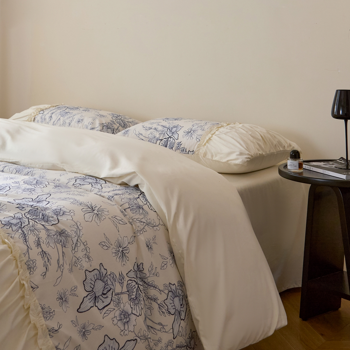 91家纺网 家纺一手货源 找家纺 （总）ONE TWO ONE 121 【会员-20】 【控价商品】【提供买家秀】  2026新款韩版花边公主风100s长绒棉全棉床上用品四件套拼接款款