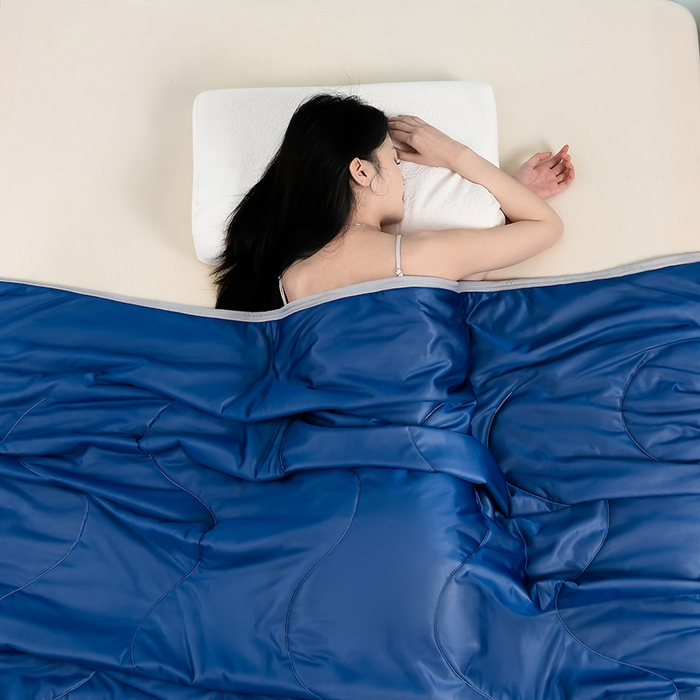 91家纺网 家纺一手货源 找家纺 预言家纺 2026新款深睡双感双重凉感丝夏凉被被子被芯 海洋深蓝