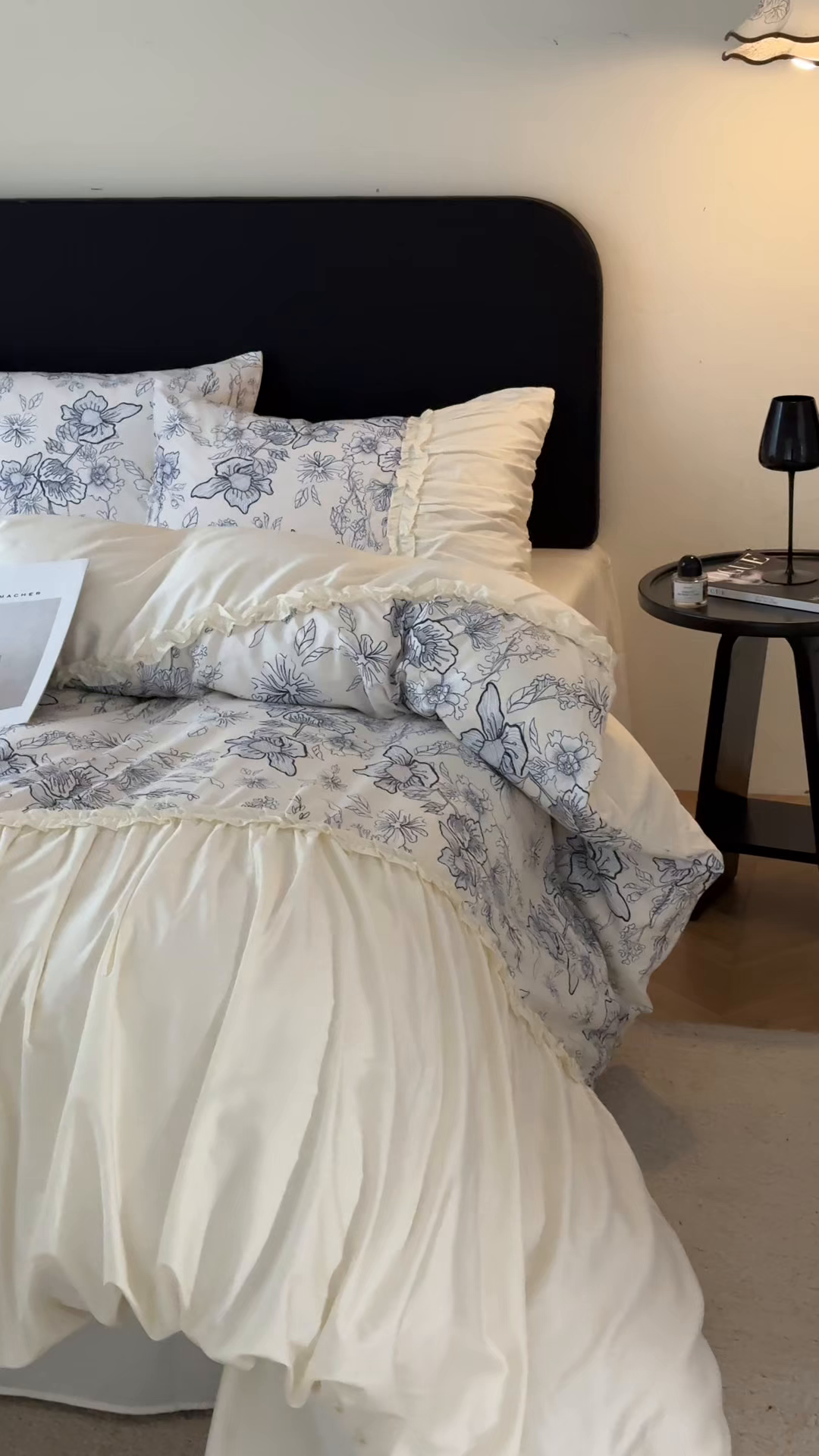 91家纺网 家纺一手货源 找家纺 （总）ONE TWO ONE 121 【会员-20】 【控价商品】【提供买家秀】  2026新款韩版花边公主风100s长绒棉全棉床上用品四件套拼接款款