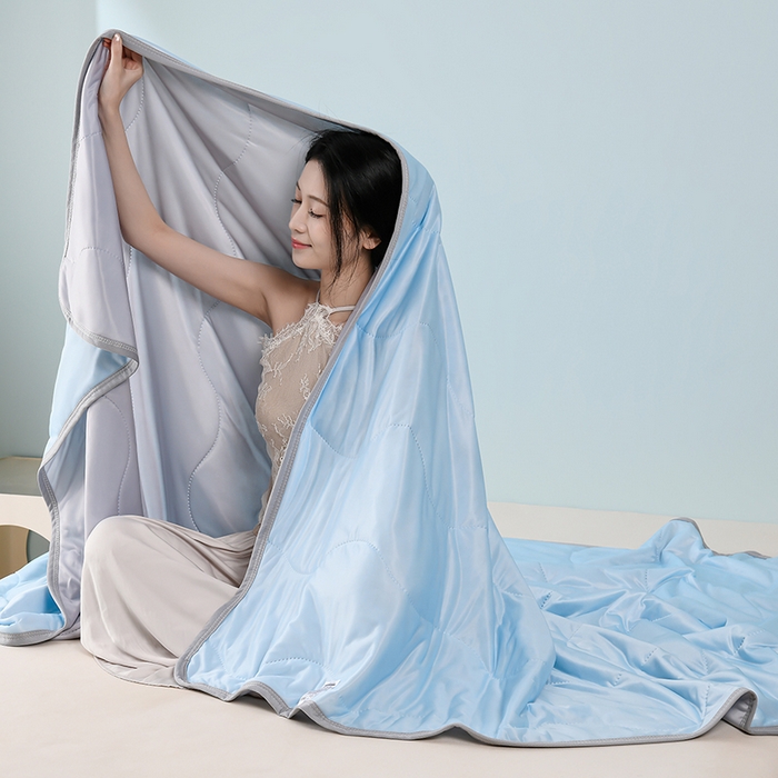 预言家纺 2026新款深睡双感双重凉感丝夏凉被被子被芯 海洋天蓝