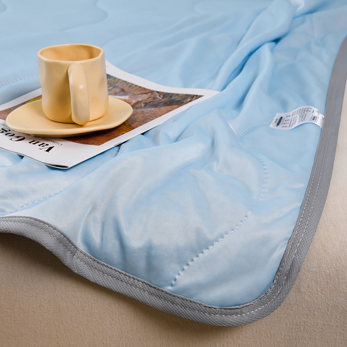 91家纺网 家纺一手货源 找家纺 预言家纺 2026新款深睡双感双重凉感丝夏凉被被子被芯 海洋天蓝