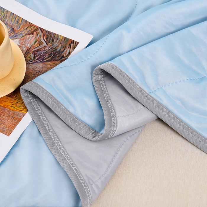 91家纺网 家纺一手货源 找家纺 预言家纺 2026新款深睡双感双重凉感丝夏凉被被子被芯 海洋天蓝