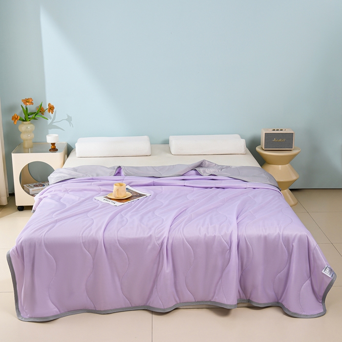 91家纺网 家纺一手货源 找家纺 预言家纺 2026新款深睡双感双重凉感丝夏凉被被子被芯 海洋浅紫