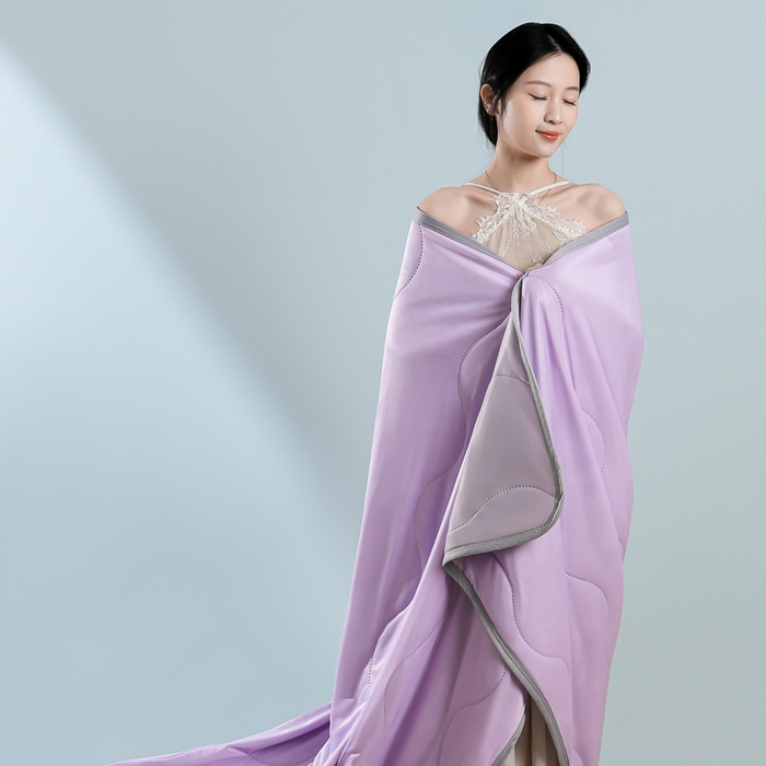 91家纺网 家纺一手货源 找家纺 预言家纺 2026新款深睡双感双重凉感丝夏凉被被子被芯 海洋浅紫