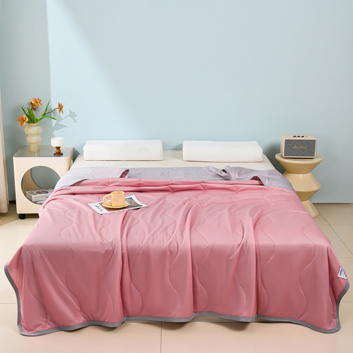 91家纺网 家纺一手货源 找家纺 预言家纺 2026新款深睡双感双重凉感丝夏凉被被子被芯 海洋豆沙