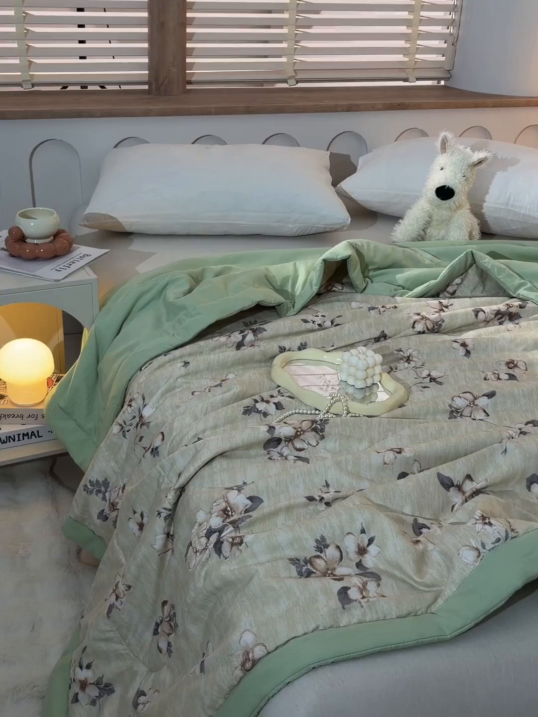 91家纺网 家纺一手货源 找家纺 预言家纺 2026新款云朵棉印花夏被空调被被子被芯夏凉被 春满园