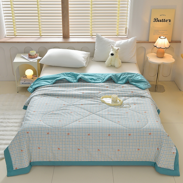 91家纺网 家纺一手货源 找家纺 预言家纺 2026新款云朵棉印花夏被空调被被子被芯夏凉被 蝶语