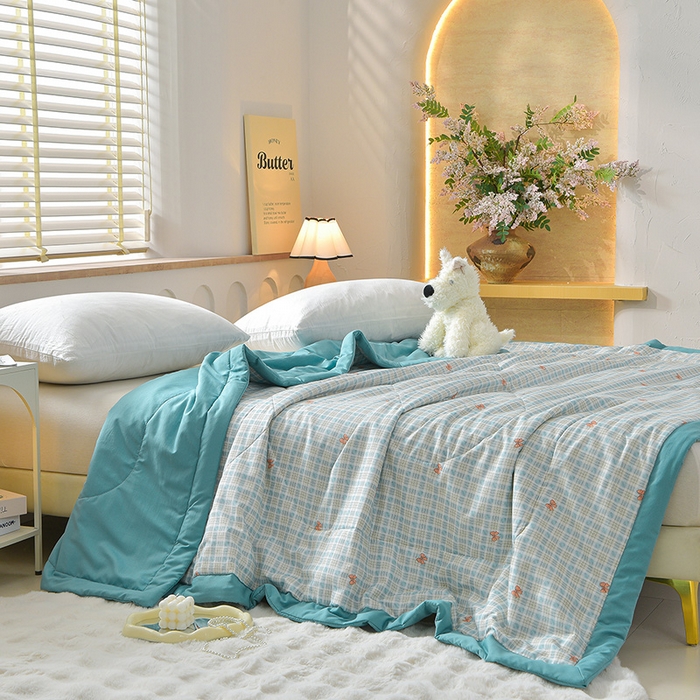 91家纺网 家纺一手货源 找家纺 预言家纺 2026新款云朵棉印花夏被空调被被子被芯夏凉被 蝶语