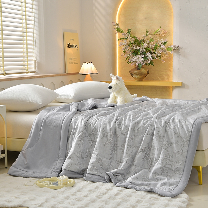 91家纺网 家纺一手货源 找家纺 预言家纺 2026新款云朵棉印花夏被空调被被子被芯夏凉被 叶情