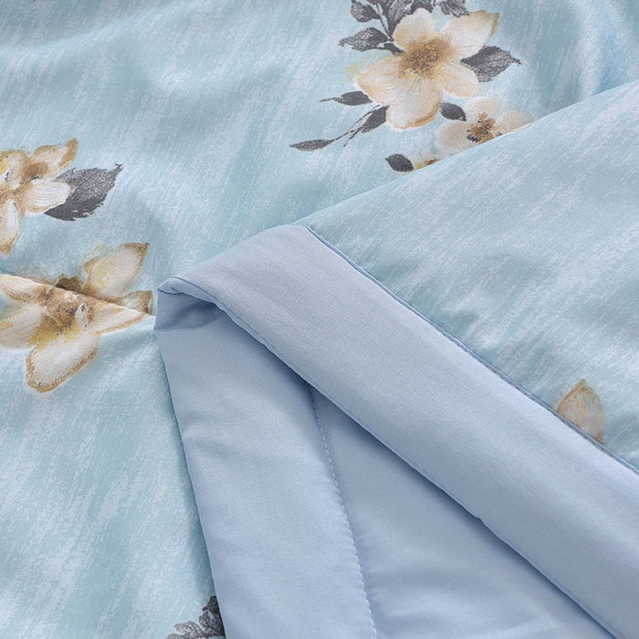 91家纺网 家纺一手货源 找家纺 预言家纺 2026新款云朵棉印花夏被空调被被子被芯夏凉被 花期-蓝