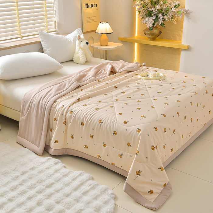 91家纺网 家纺一手货源 找家纺 预言家纺 2026新款云朵棉印花夏被空调被被子被芯夏凉被 小蘑菇