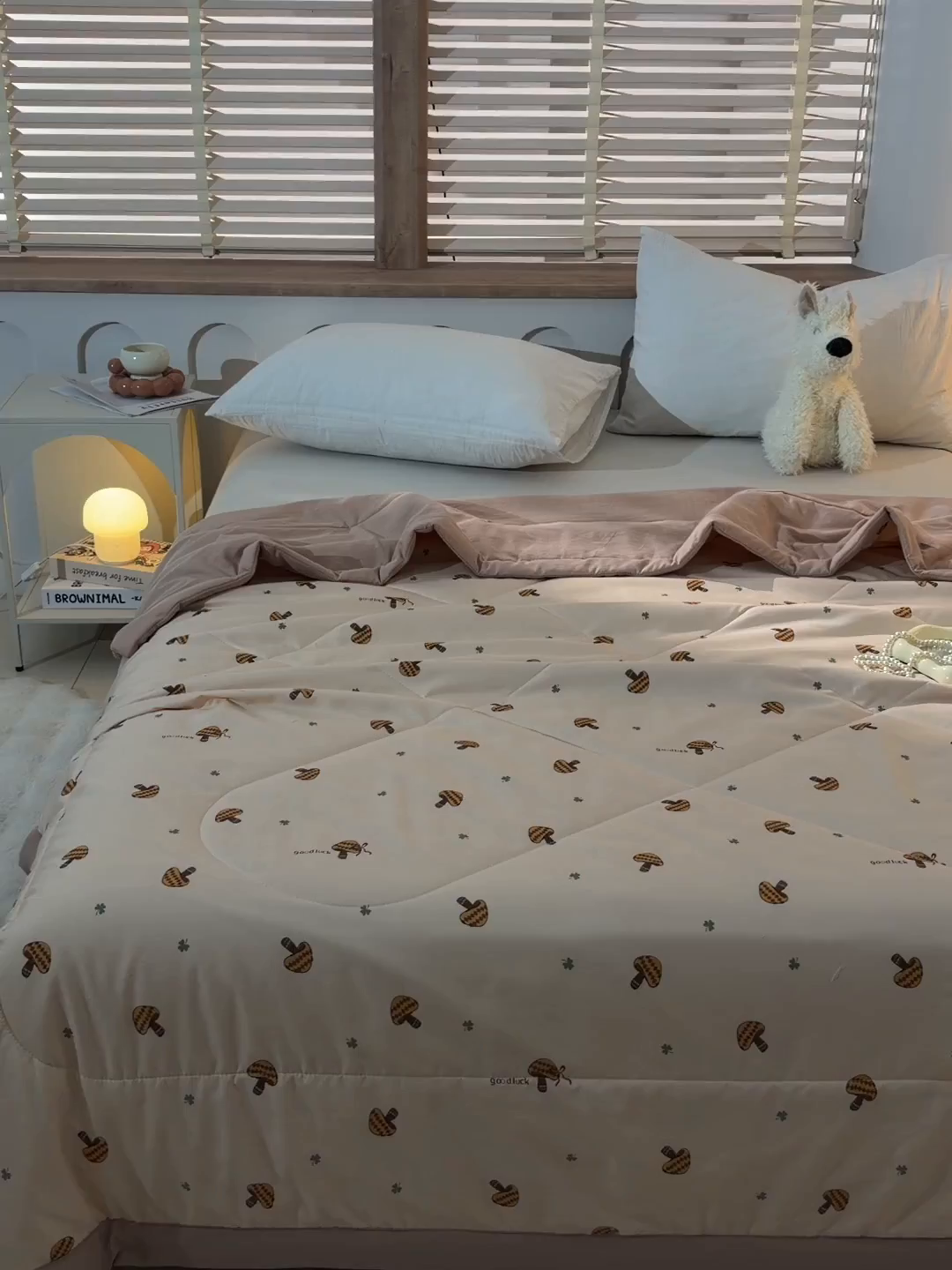 91家纺网 家纺一手货源 找家纺 预言家纺 2026新款云朵棉印花夏被空调被被子被芯夏凉被 小蘑菇