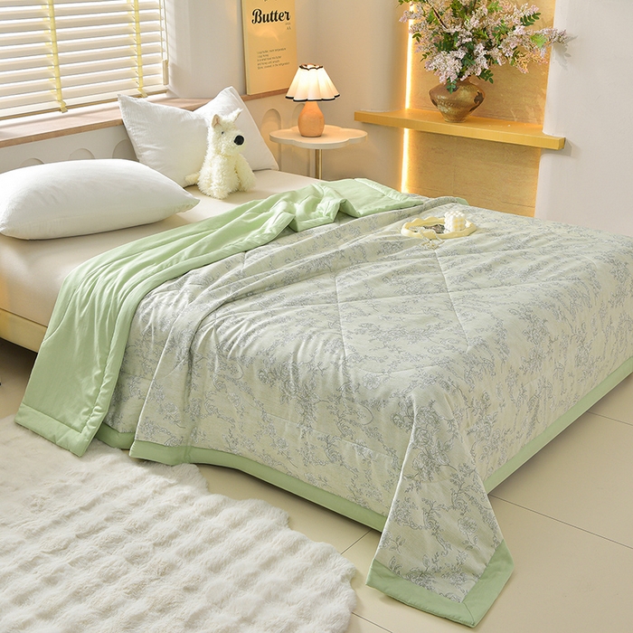 91家纺网 家纺一手货源 找家纺 预言家纺 2026新款云朵棉印花夏被空调被被子被芯夏凉被 花开半夏