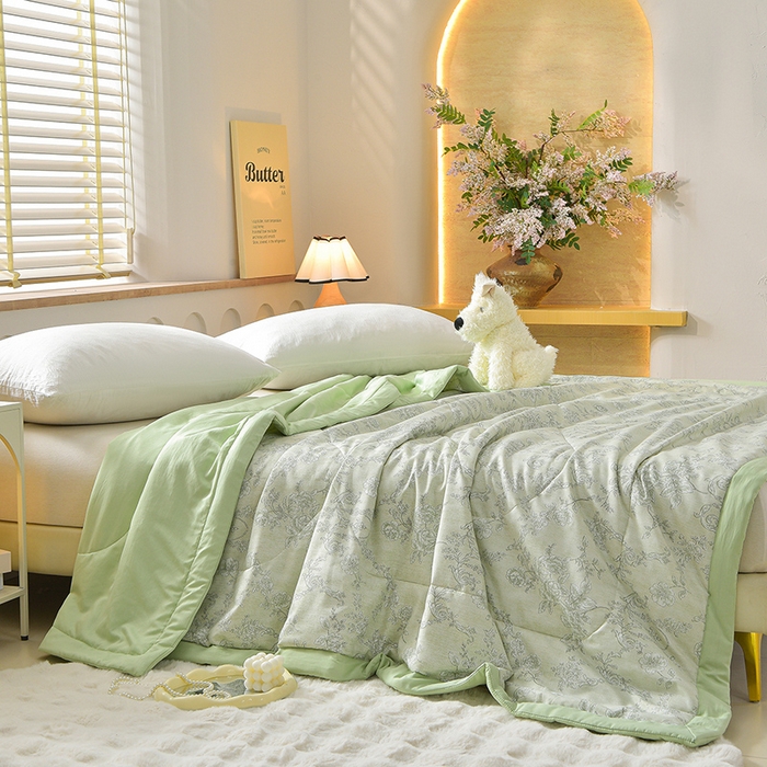 91家纺网 家纺一手货源 找家纺 预言家纺 2026新款云朵棉印花夏被空调被被子被芯夏凉被 花开半夏