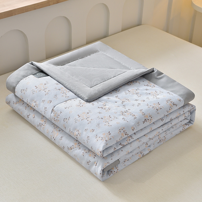 预言家纺 2026新款云朵棉印花夏被空调被被子被芯夏凉被 蜜语-灰