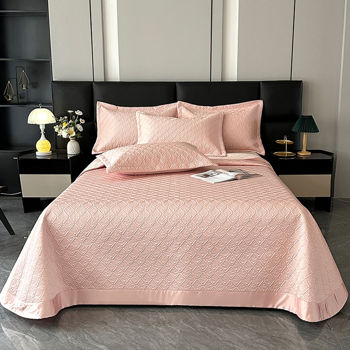 91家纺网 家纺一手货源 找家纺 （总）欧夏家纺 2026新款欧式夏季凉感莱赛尔天丝床盖三件套夹棉床盖床褥直播供货