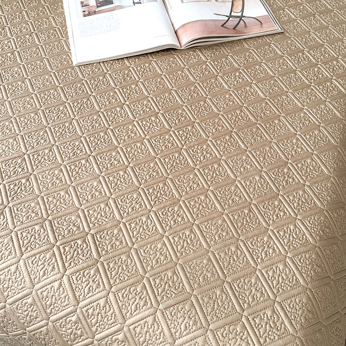 91家纺网 家纺一手货源 找家纺 欧夏家纺 2026新款欧式夏季凉感莱赛尔天丝床盖三件套夹棉床盖床褥直播供货 大象棕