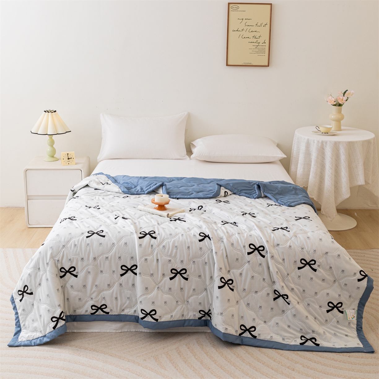 91家纺网 家纺一手货源 找家纺 伊凡 2025新款亲肤磨毛印花夏凉被空调被子薄盖毯被 简约蝴蝶