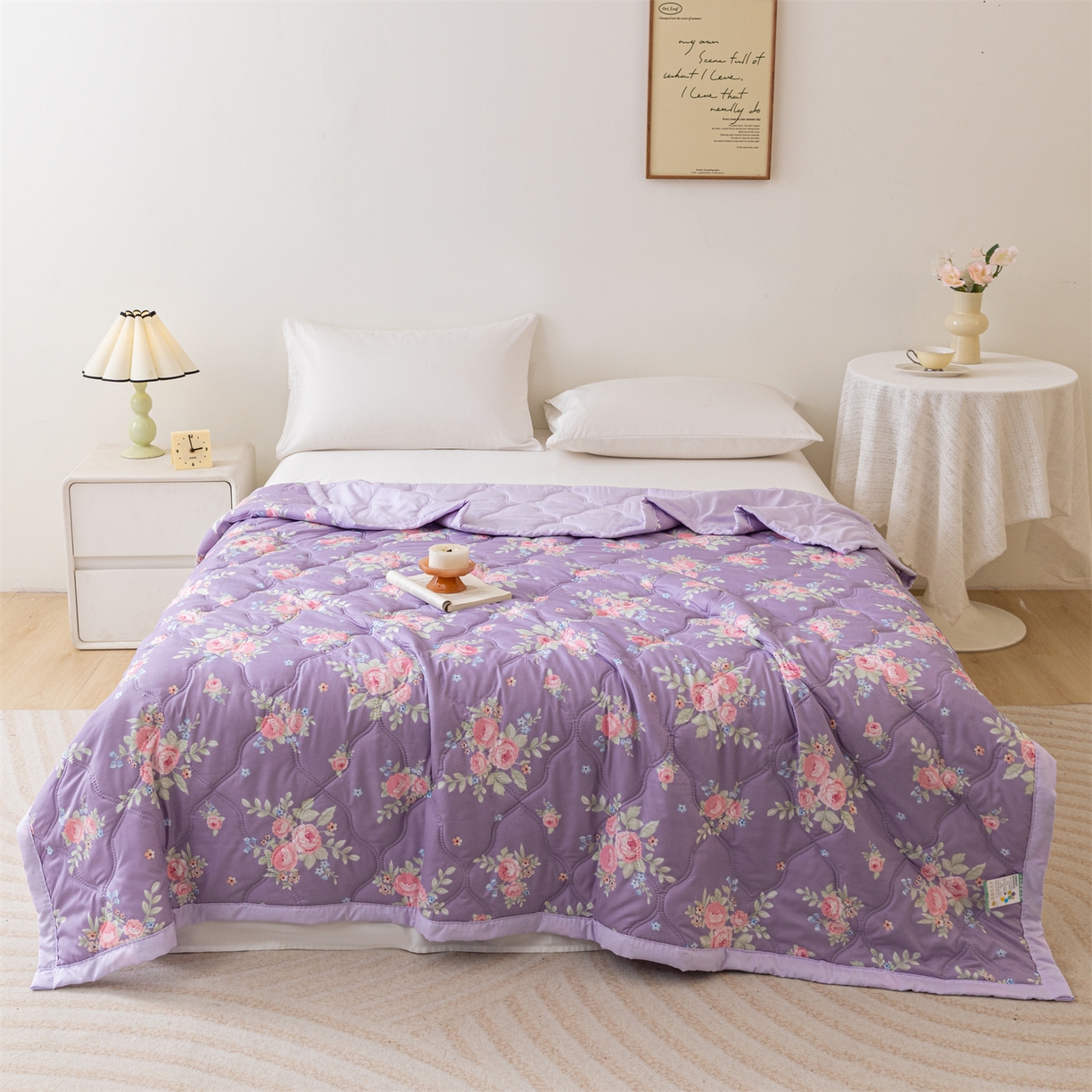 91家纺网 家纺一手货源 找家纺 伊凡 2025新款亲肤磨毛印花夏凉被空调被子薄盖毯被 夏日梦幻