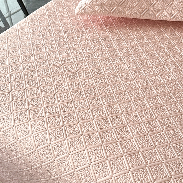 91家纺网 家纺一手货源 找家纺 欧夏家纺 2026新款欧式夏季凉感莱赛尔天丝床盖三件套夹棉床盖床褥直播供货 美玉色