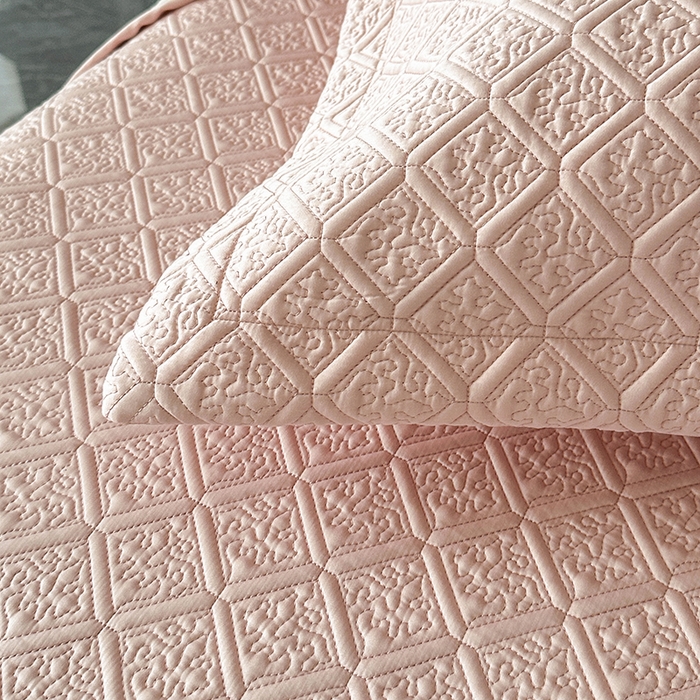 91家纺网 家纺一手货源 找家纺 欧夏家纺 2026新款欧式夏季凉感莱赛尔天丝床盖三件套夹棉床盖床褥直播供货 美玉色