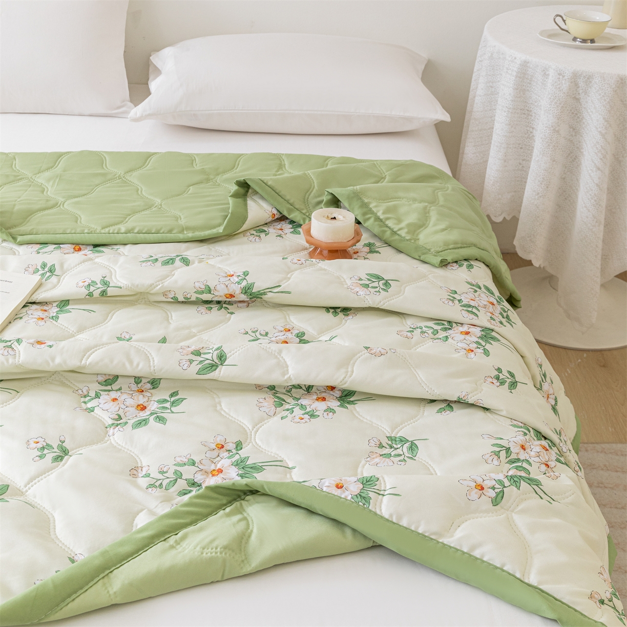 91家纺网 家纺一手货源 找家纺 伊凡 2025新款亲肤磨毛印花夏凉被空调被子薄盖毯被 复古碎花