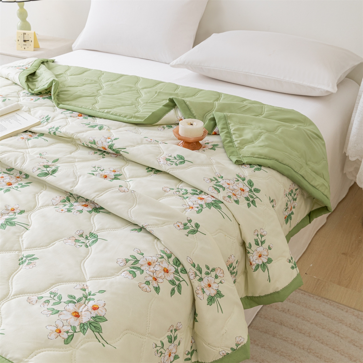 91家纺网 家纺一手货源 找家纺 伊凡 2025新款亲肤磨毛印花夏凉被空调被子薄盖毯被 复古碎花