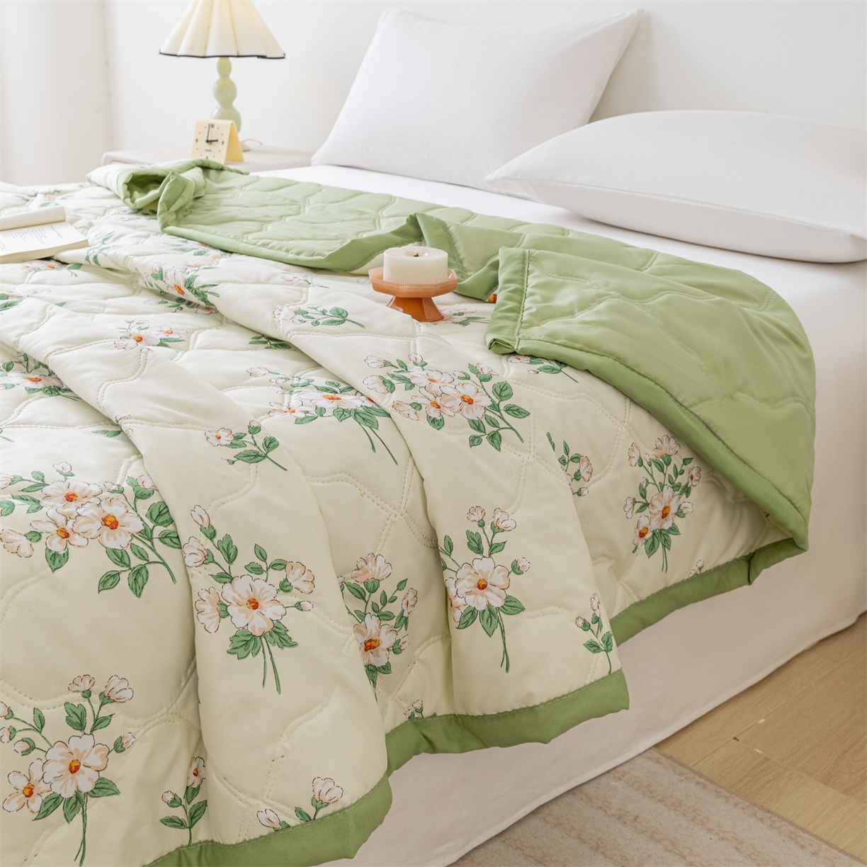 91家纺网 家纺一手货源 找家纺 伊凡 2025新款亲肤磨毛印花夏凉被空调被子薄盖毯被 复古碎花