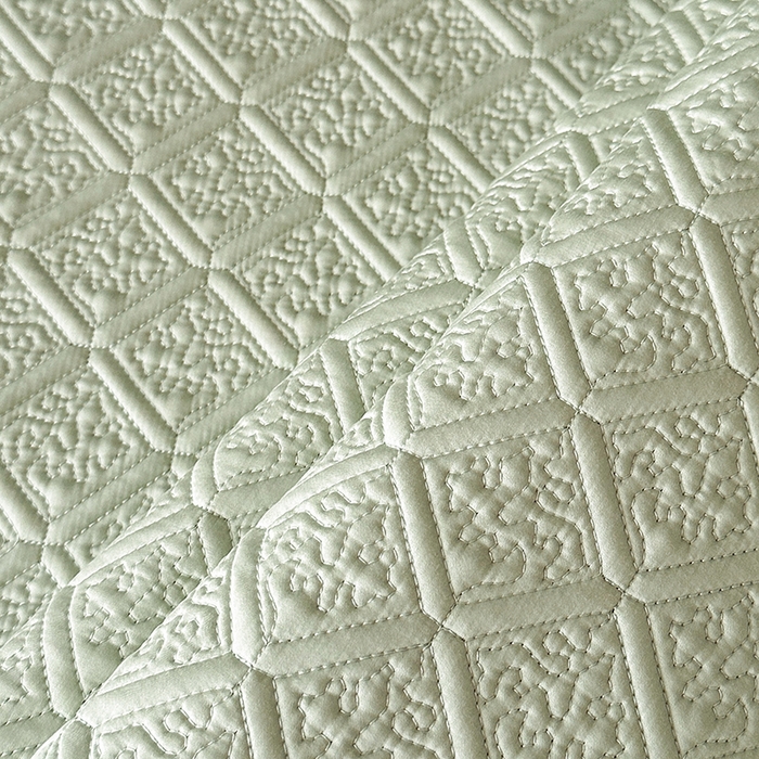 91家纺网 家纺一手货源 找家纺 欧夏家纺 2026新款欧式夏季凉感莱赛尔天丝床盖三件套夹棉床盖床褥直播供货 牛油果绿