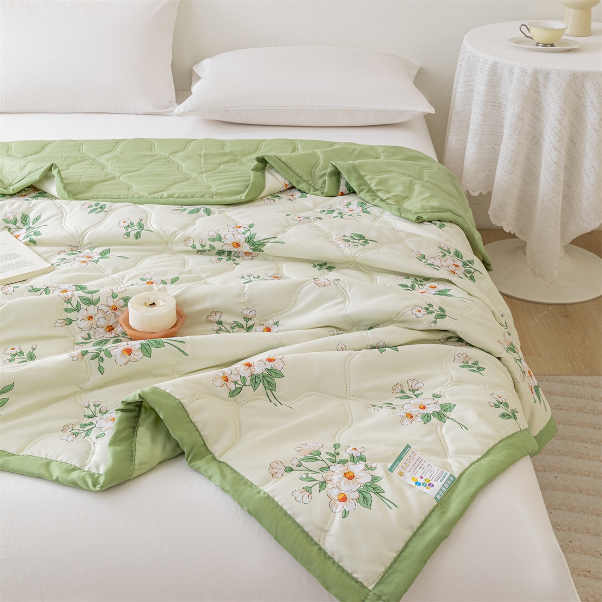 91家纺网 家纺一手货源 找家纺 伊凡 2025新款亲肤磨毛印花夏凉被空调被子薄盖毯被 复古碎花