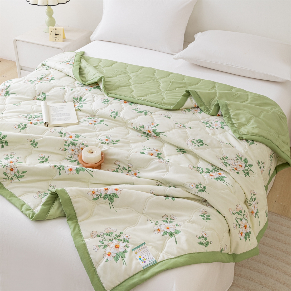 91家纺网 家纺一手货源 找家纺 伊凡 2025新款亲肤磨毛印花夏凉被空调被子薄盖毯被 复古碎花