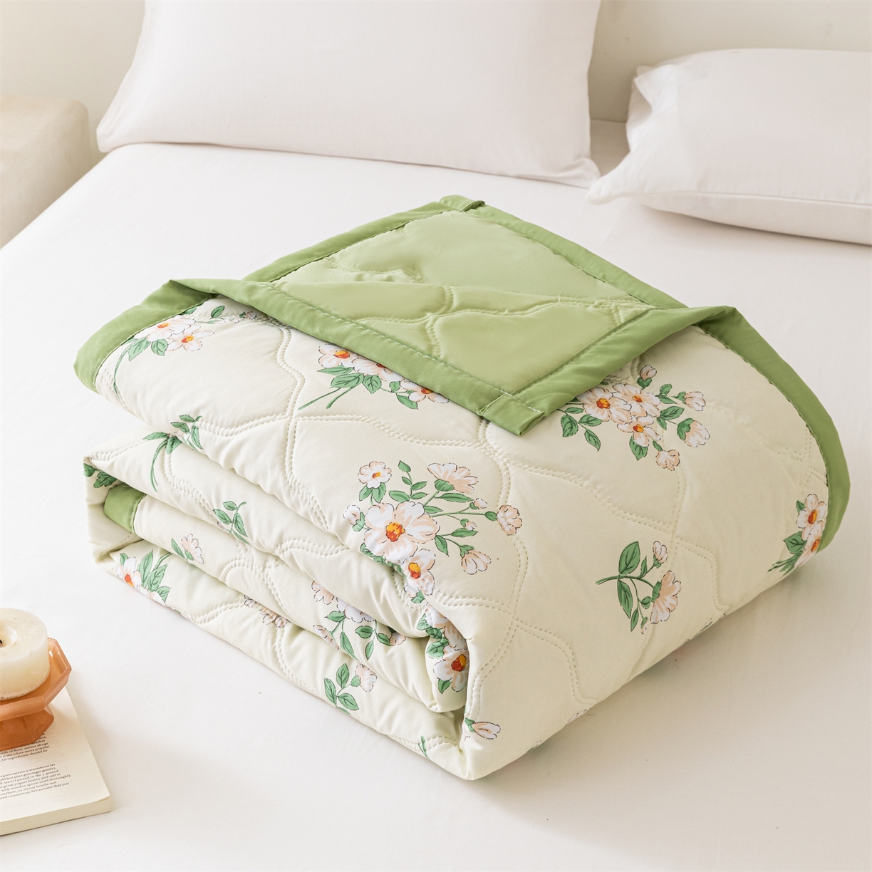 91家纺网 家纺一手货源 找家纺 伊凡 2025新款亲肤磨毛印花夏凉被空调被子薄盖毯被 复古碎花