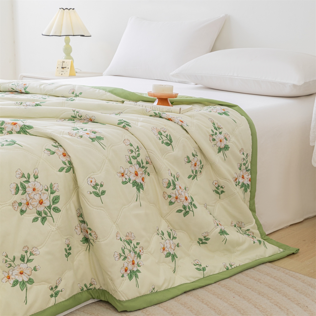 91家纺网 家纺一手货源 找家纺 伊凡 2025新款亲肤磨毛印花夏凉被空调被子薄盖毯被 复古碎花