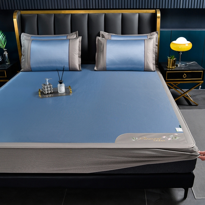 91家纺网 家纺一手货源 找家纺 （总）小牛席业 2026新款艾草清香冰丝席（床笠款）凉席藤席冰藤席冰丝席竹席草席空调席乳胶席豆豆席