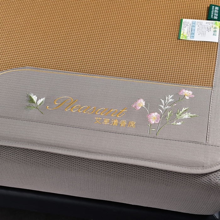 91家纺网 家纺一手货源 找家纺 小牛席业 2026新款艾草清香冰丝席（床笠款）凉席藤席冰藤席冰丝席竹席草席空调席乳胶席豆豆席 艾草清香冰丝席（床笠款）-咖色